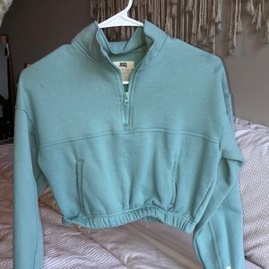 RSQ Mock Neck Womens Blue Zip Sweatshirt